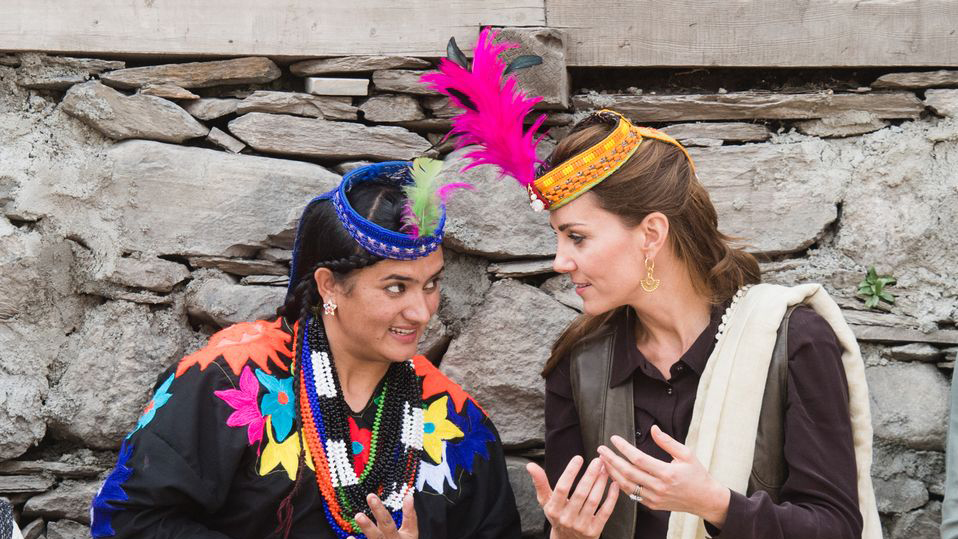 The Duchess of Cambridge wore a colourful beaded headband